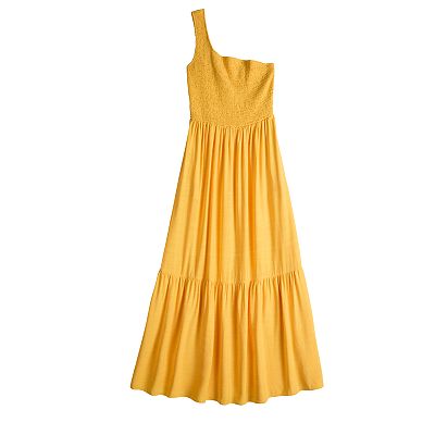 nine west one shoulder dress Women's Nine West One-Shoulder Fit-and-Flare Dress