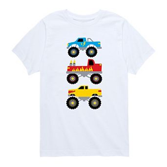 Boys 8-20 Stacked Monster Trucks Tee