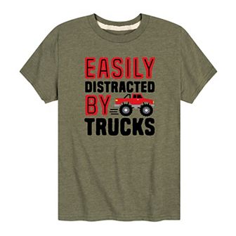 Boys 8-20 Distracted By Trucks Tee