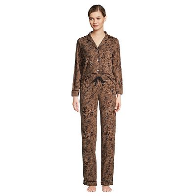 Women s Tall Lands End Comfort Knit Long Sleeve Pajama Top and Pajama Pants Sleep Set