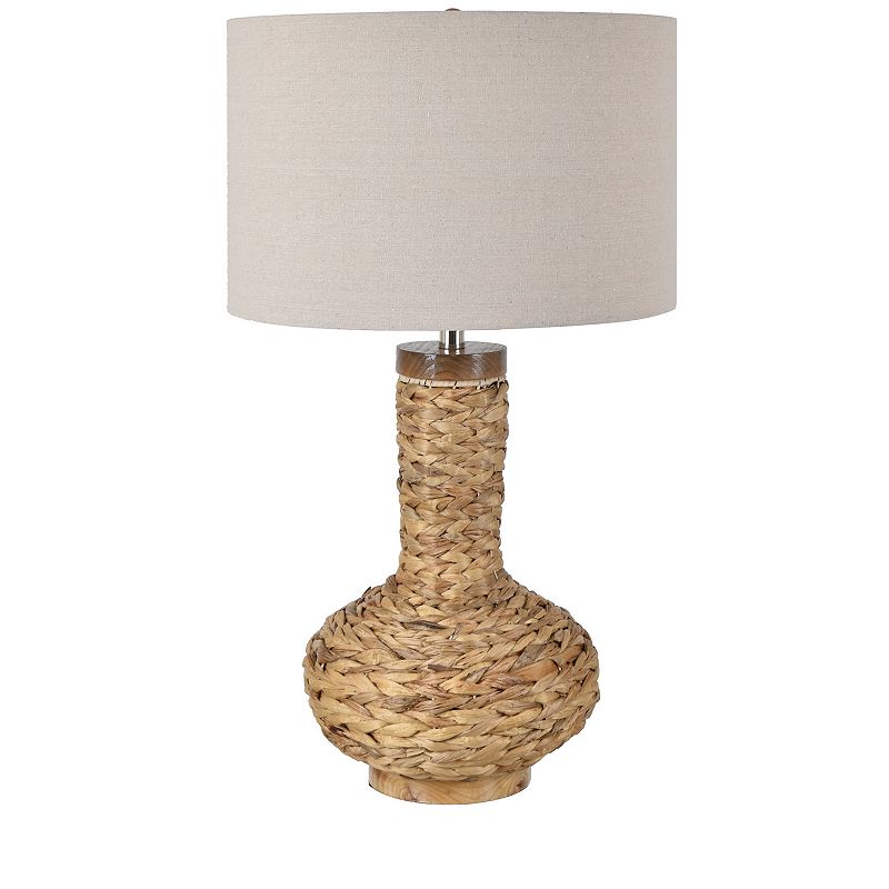 Captiva Bay Wicker Table Lamp, Brown