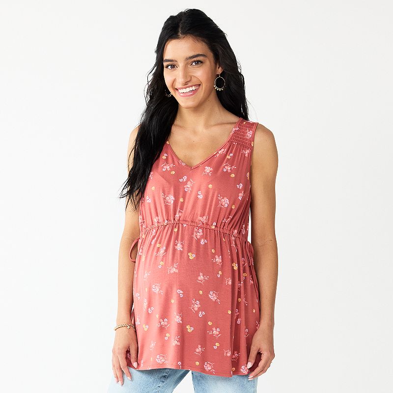 Maternity Sonoma Goods For Life Knot Side Babydoll Top, Womens, Size: XS-M