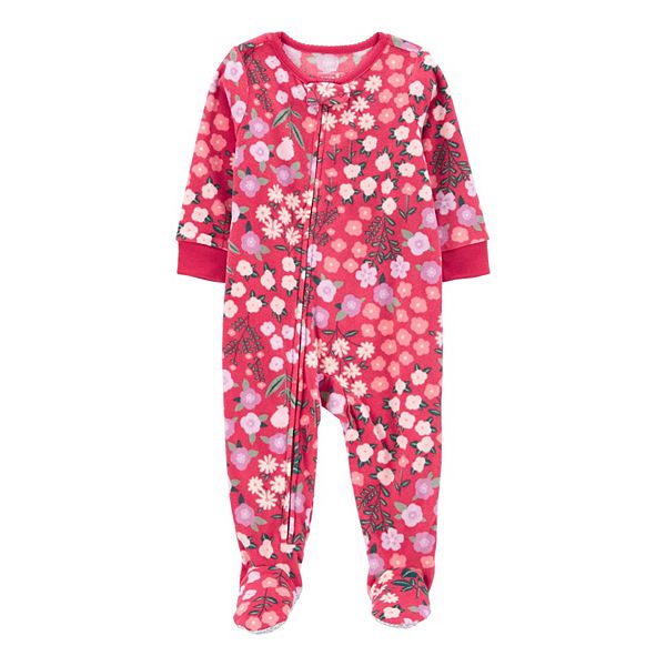 Baby Girl Carter's Fleece Floral Sleep & Play