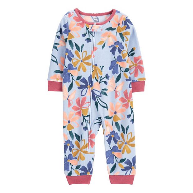 Baby Girl Carter's Floral Fleece Footless Pajamas