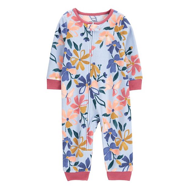 Baby Girl Carter s Floral Fleece Footless Pajamas