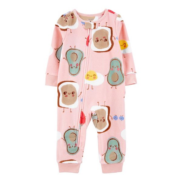 Baby Girl Carter's Breakfast Fleece Footless Pajamas