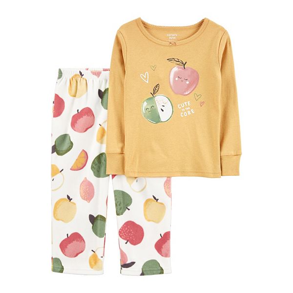 Toddler Girl Carter's "Cute to the Core" Apple Fleece Pants Pajama Set