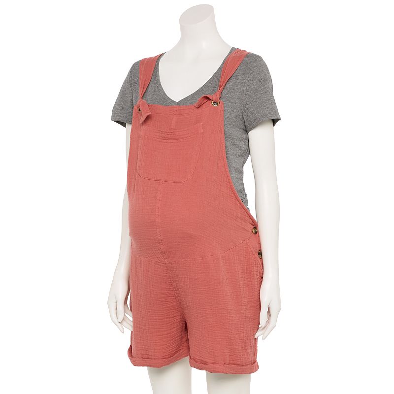 Maternity Sonoma Goods For Life Double Knotted Shortalls, Womens, Size: XS