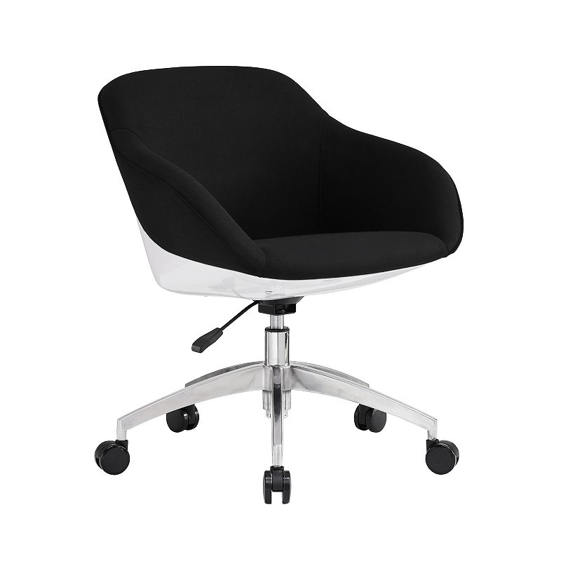 Techni Mobili Upholstered Task Desk Chair, Black