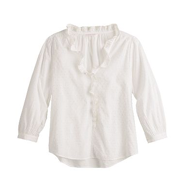 Women's LC Lauren Conrad Textured Ruffled Blouse