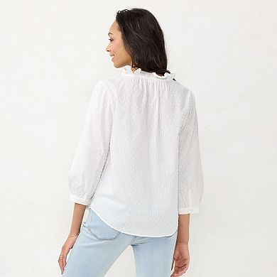 Women's LC Lauren Conrad Textured Ruffled Blouse