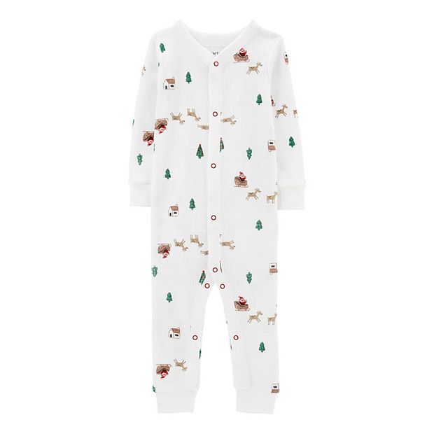 Baby Carter s 1 Piece Christmas Santa Sleigh Thermal Pajamas