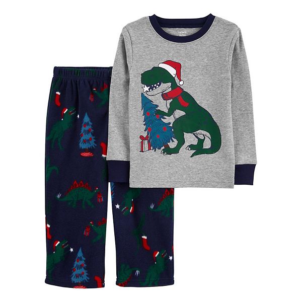 Toddler Boy Carter's Christmas T-Rex Dinosaur Pajama Set