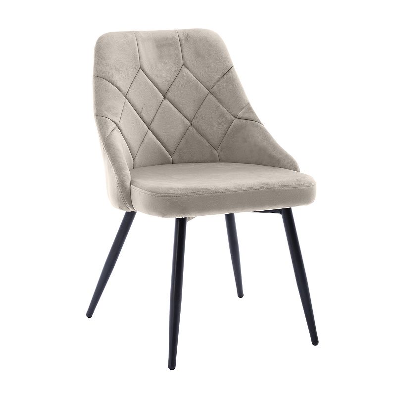 Techni Mobili Modern Tufted Faux Velvet Chair 2-piece Set, Grey