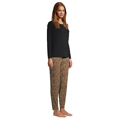 Women's Lands' End Long Sleeve Pajama Top and Slim Leg Pajama Pants ...