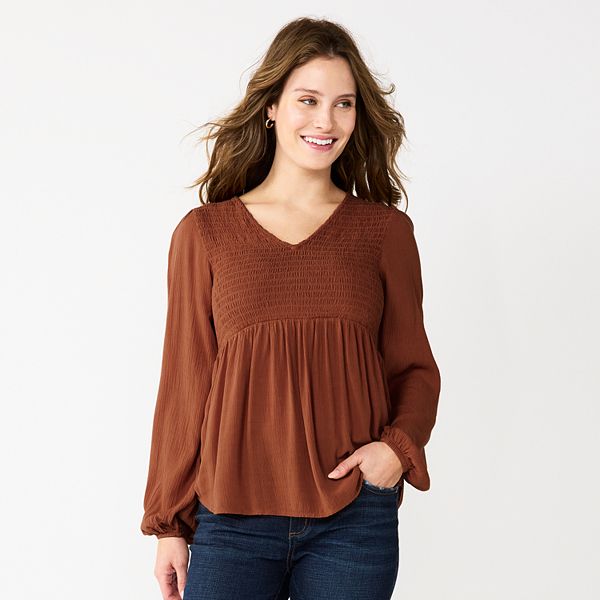 Kohl's sonoma goods for life Women's Sonoma Goods For Life® Long Sleeve  V-Neck Pullover Top 36.00