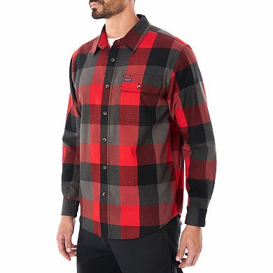 Men's Smith's Workwear Relaxed-Fit Buffalo Plaid Flannel Button-Down Shirt