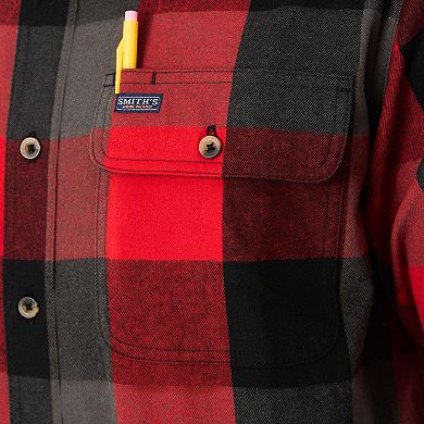 Men's Smith's Workwear Relaxed-Fit Buffalo Plaid Flannel Button-Down Shirt