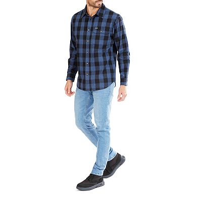 Men's Smith's Workwear Relaxed-Fit Buffalo Plaid Flannel Button-Down Shirt