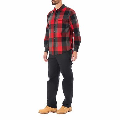 Men's Smith's Workwear Relaxed-Fit Buffalo Plaid Flannel Button-Down Shirt