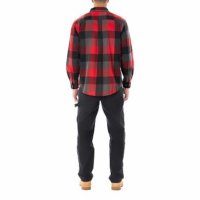 Men's Smith's Workwear Relaxed-Fit Buffalo Plaid Flannel Button-Down Shirt