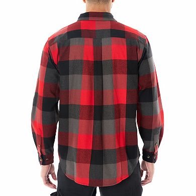 Men's Smith's Workwear Relaxed-Fit Buffalo Plaid Flannel Button-Down Shirt