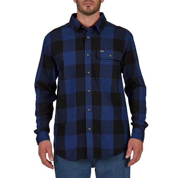 Smith's Workwear Buffalo Pocket Flannel Button-up Shirt Camisa Abotonada, Azul/Negro-503, XL Para Hombre