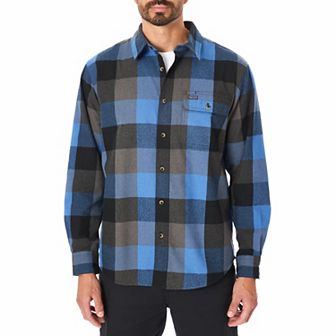 Men's Smith's Workwear Relaxed-Fit Buffalo Plaid Flannel Button-Down Shirt