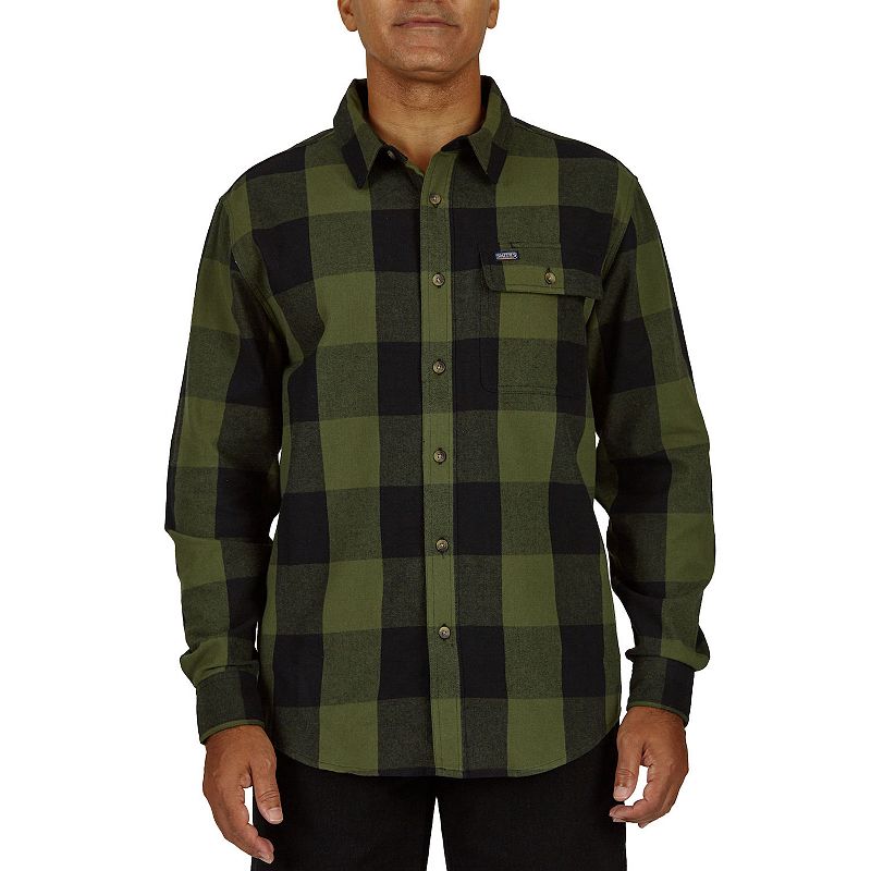 Mens Smiths Workwear Relaxed-Fit Buffalo Plaid Flannel Button-Down Shirt,