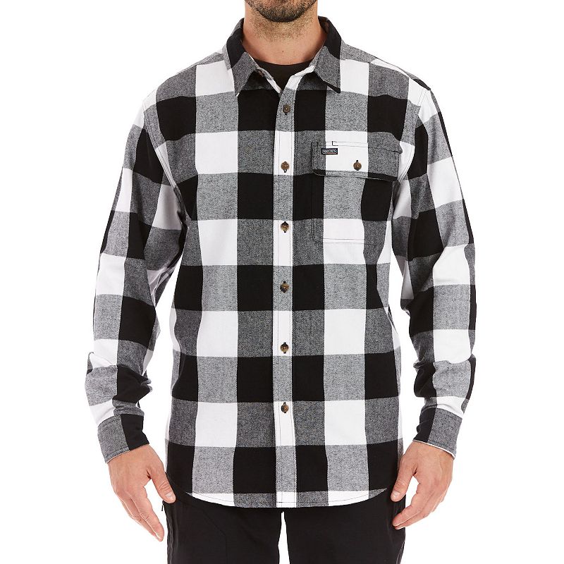 Mens Smiths Workwear Relaxed-Fit Buffalo Plaid Flannel Button-Down Shirt,