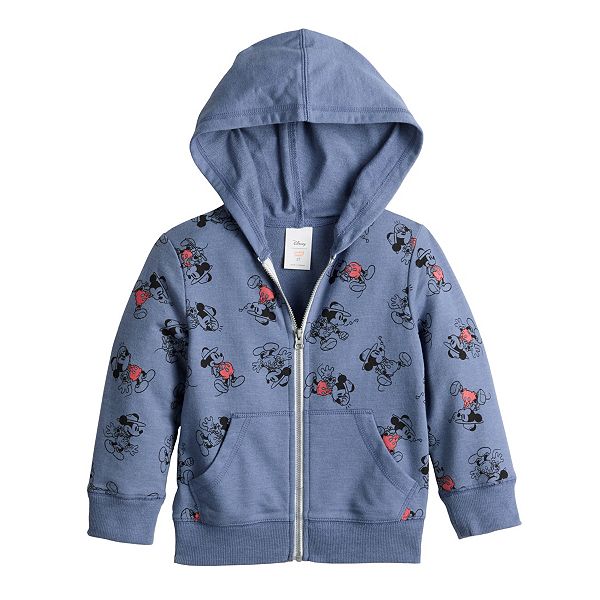 Louis Vuitton With Cute Mickey Mouse Full-Zip Hooded Fleece Sweatshirt