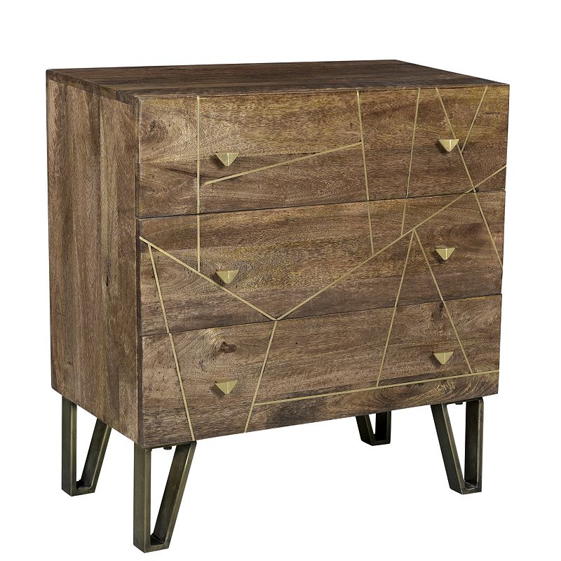 Bengal Manor Geometric 3-Drawer Dresser, Brown