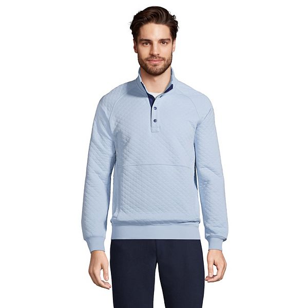 Men's Lands' End Quilted SnapFront Mockneck Top