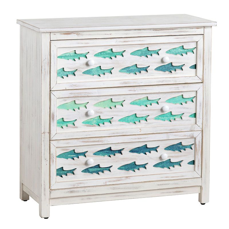 Swimming Fish 3-Drawer Dresser, White