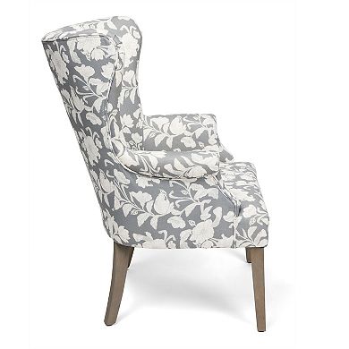 Heatherbrook Upholstered Floral Wingback Arm Chair