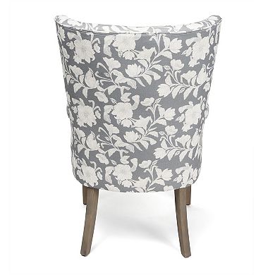 Heatherbrook Upholstered Floral Wingback Arm Chair
