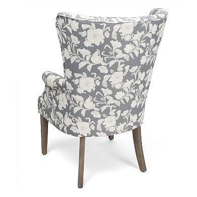 Heatherbrook Upholstered Floral Wingback Arm Chair