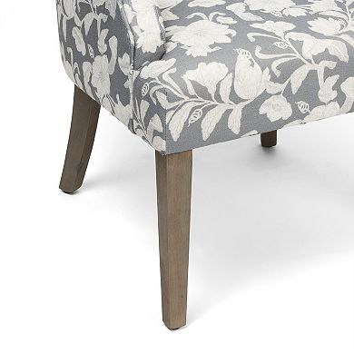 Heatherbrook Upholstered Floral Wingback Arm Chair
