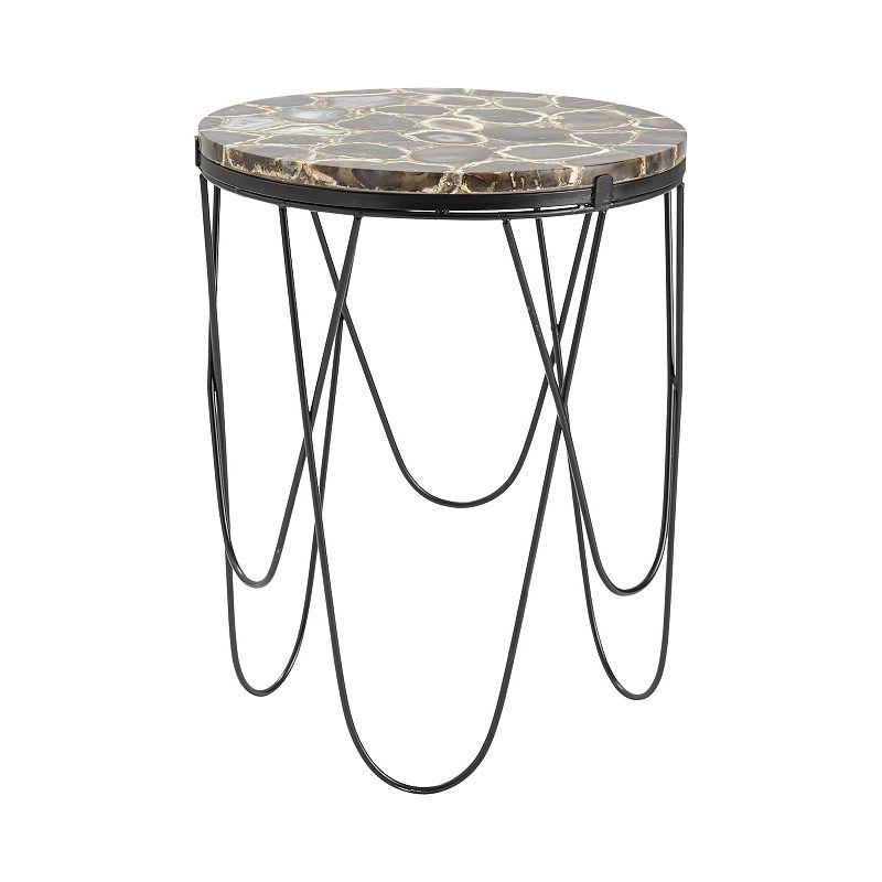 Baxter Marble Top End Table, Black
