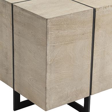 Bengal Manor White Wash Square End Table