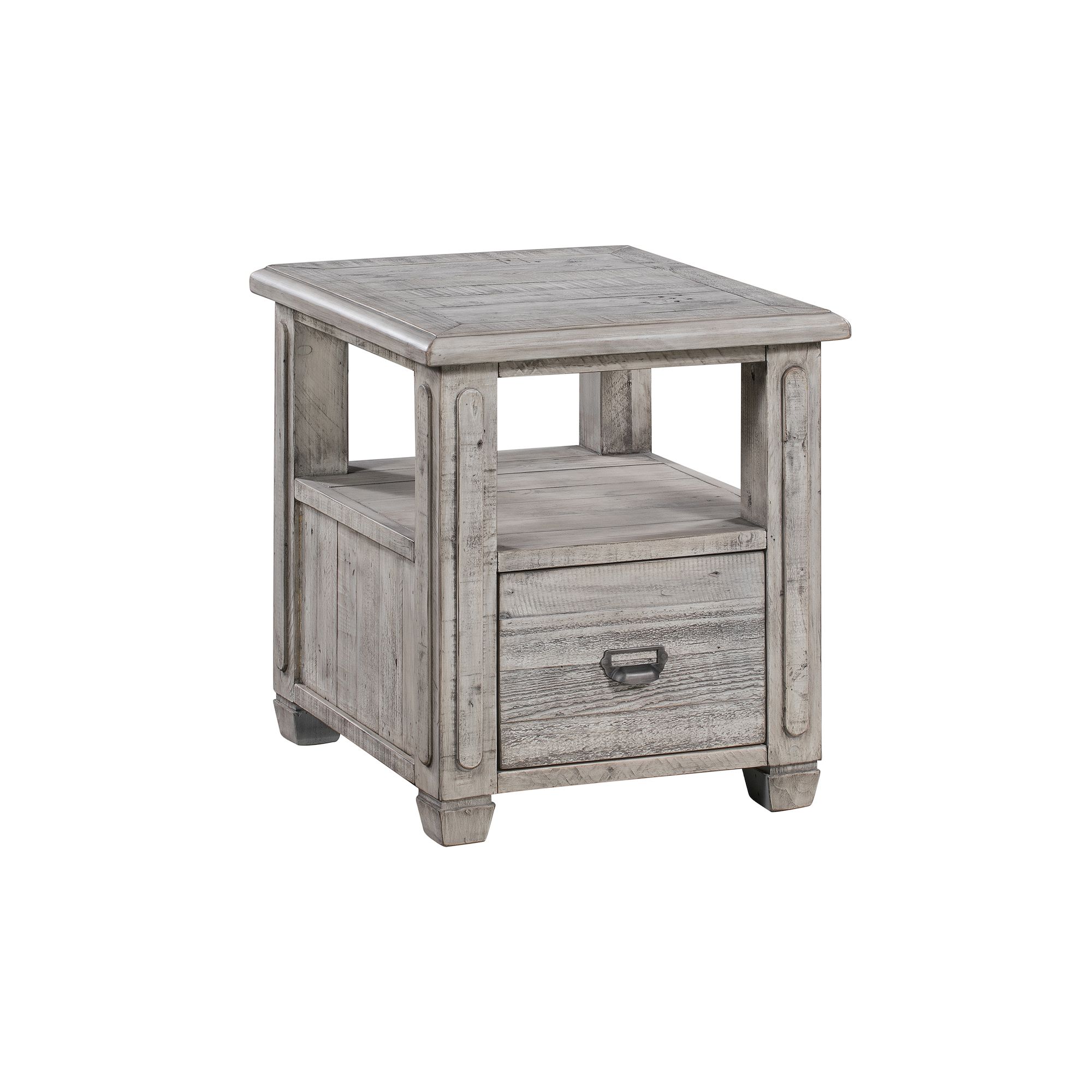 Pembroke Plantation White Wash End Table, Gray