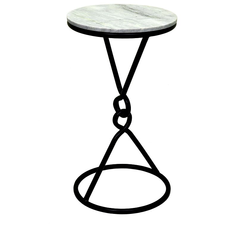 Sussex Marble Top End Table, White