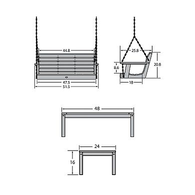 Highwood USA Weatherly Swing & Coffee Table 2-piece Set