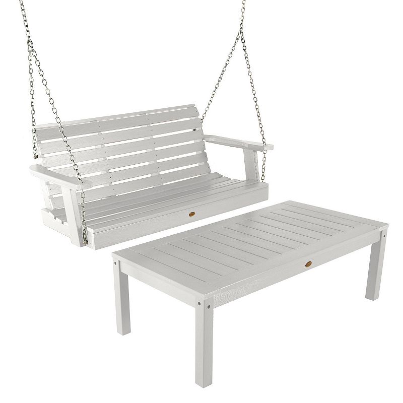 highwood Weatherly Swing & Coffee Table 2-piece Set, White
