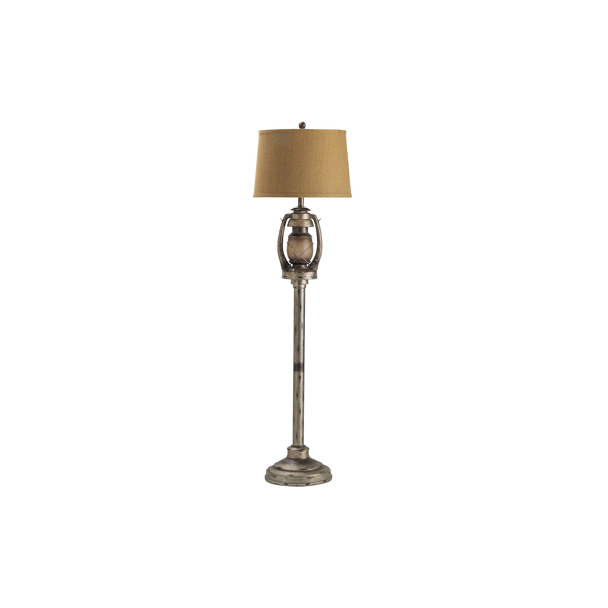 Faux Oil Lantern Floor Lamp, Gray