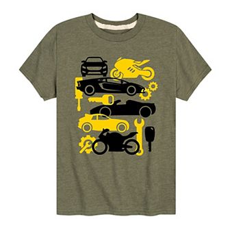 Boys 8-20 Motorcycle And Car Toss Tee