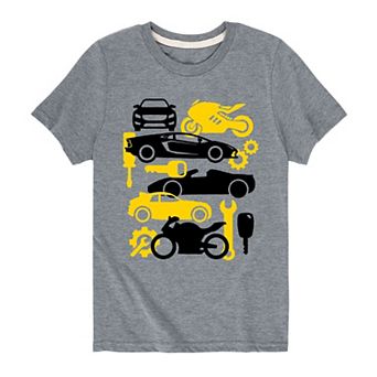 Boys 8-20 Motorcycle And Car Toss Tee