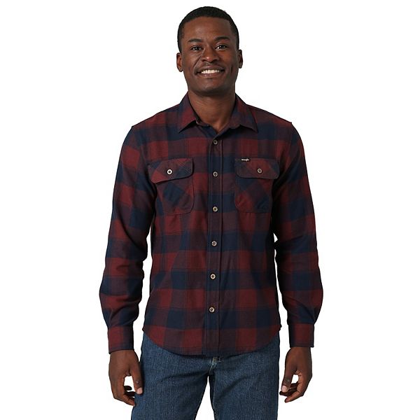 Men's Wrangler Brushed Flannel Button-Down Shirt