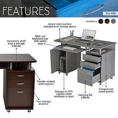 Techni Mobili Complete Workstation Computer Desk