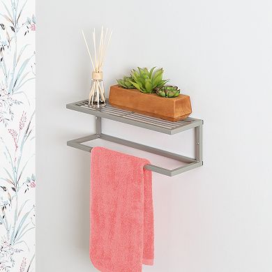 Honey-Can-Do Bathroom Slatted Shelf & Towel Bar